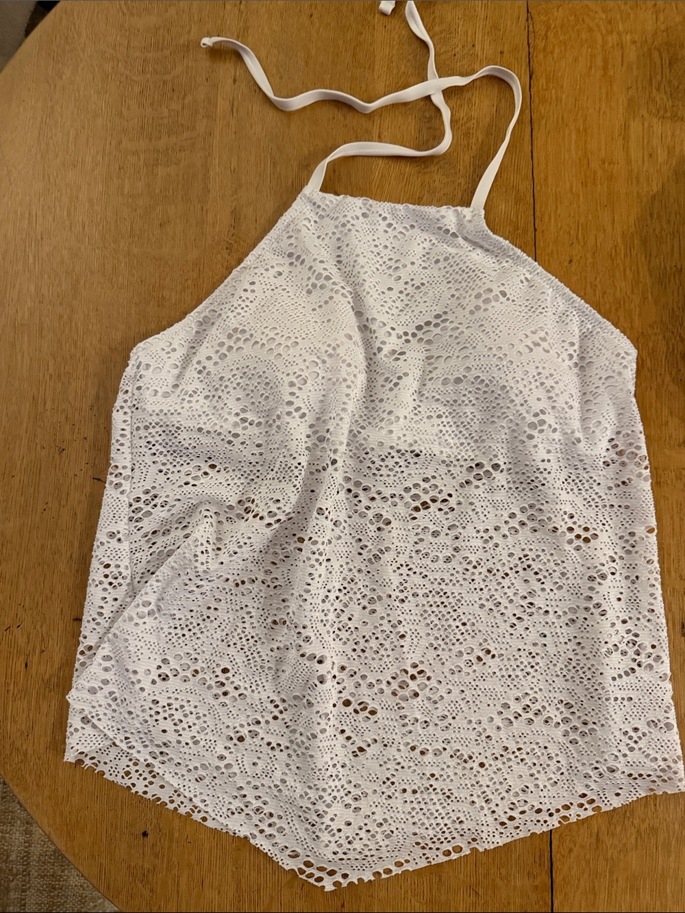 Mossimo Supply Co. White Crochet Halter Swim Cover-Up